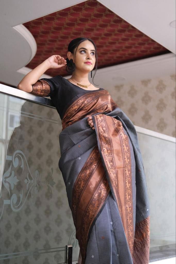 MF Black Designer Banarasi Silk Sarees Wholesale Price In Surat
